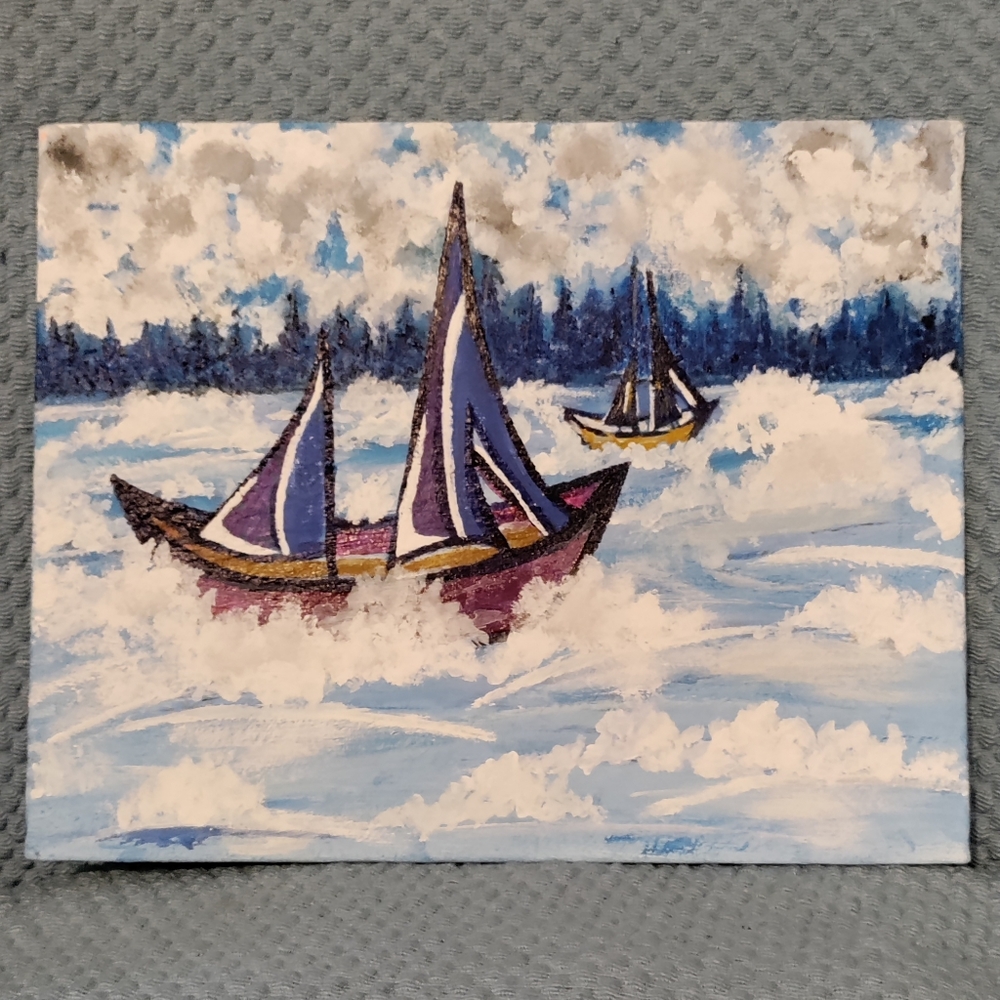 A artist rendition of selling by the sea.